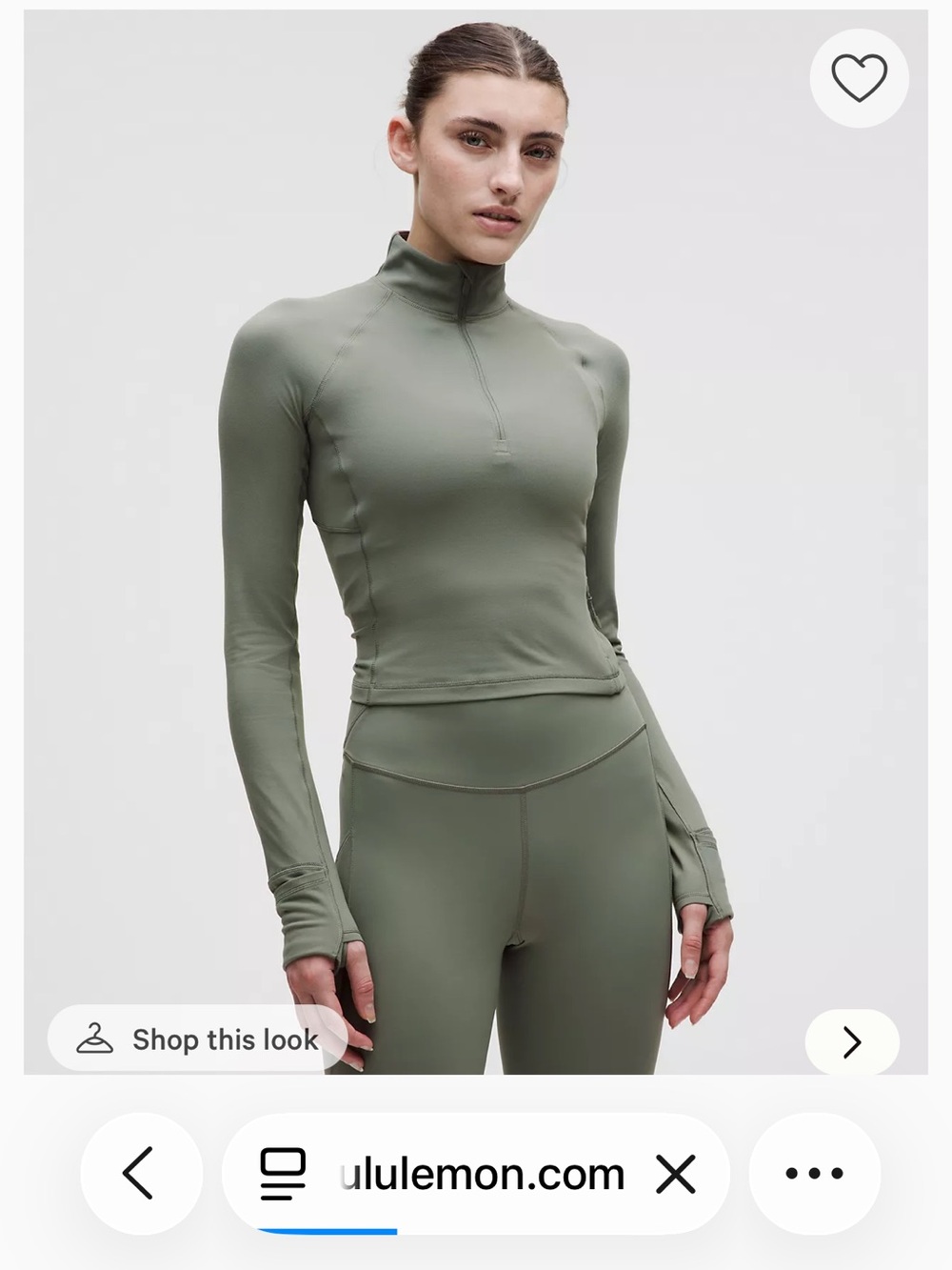 lululemon it’s Rulu cropped half zip